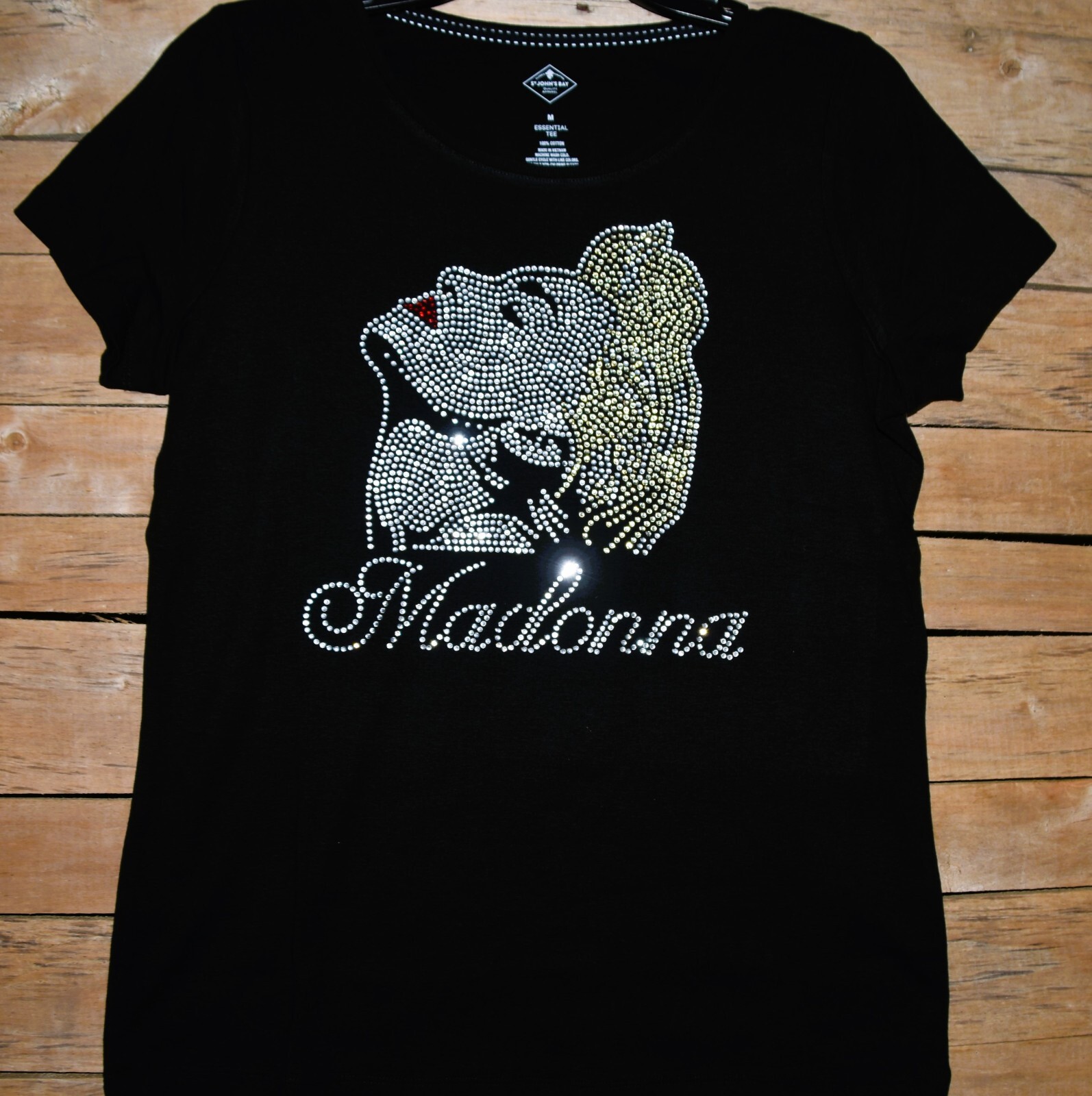 Madonna rhinestone bling shirt or tank XS S M L XL XXL 1X 2X 3X 4X 5X
