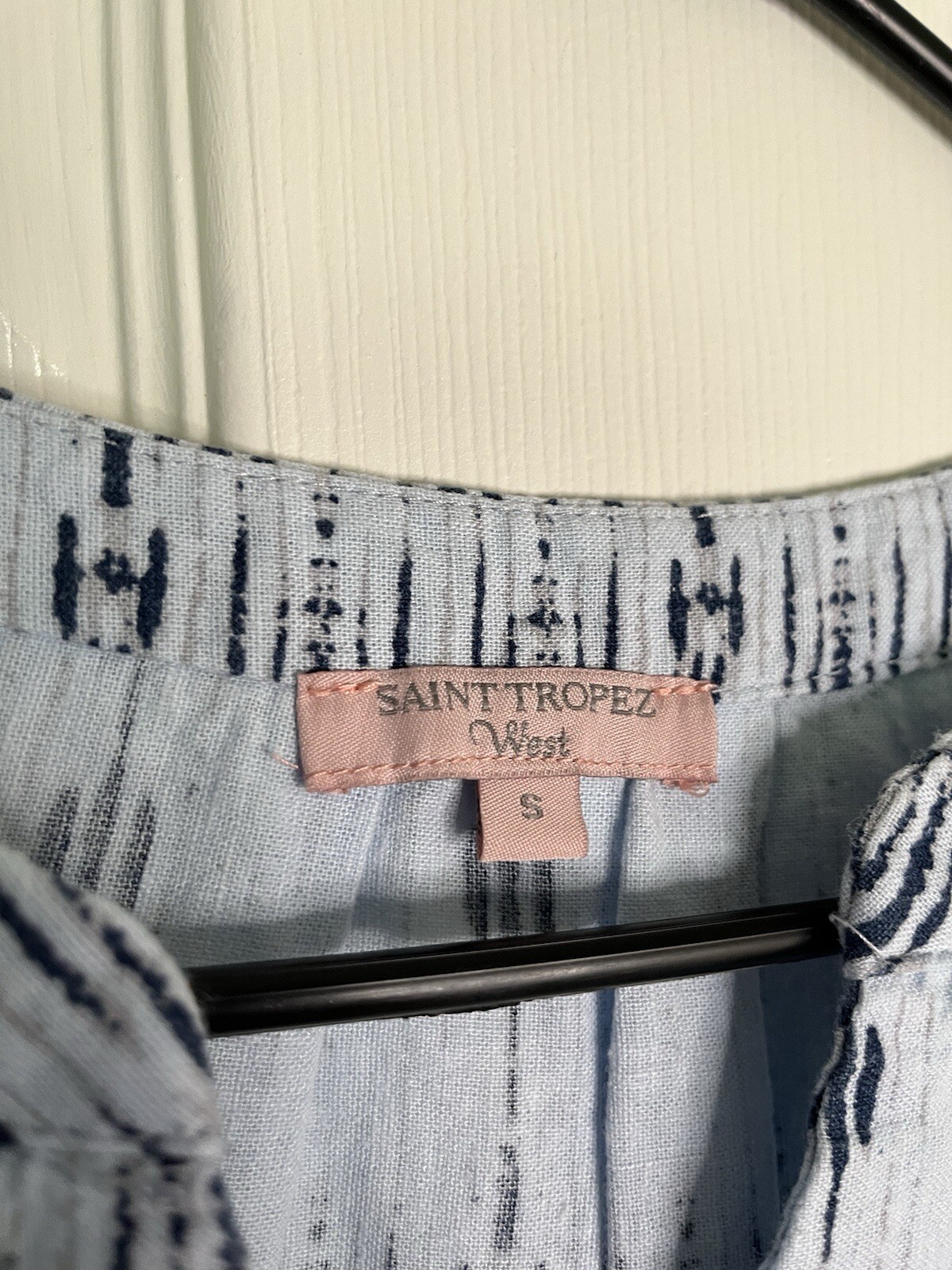 St Tropez West Blue Patterned Tunic tank top Women Size Small