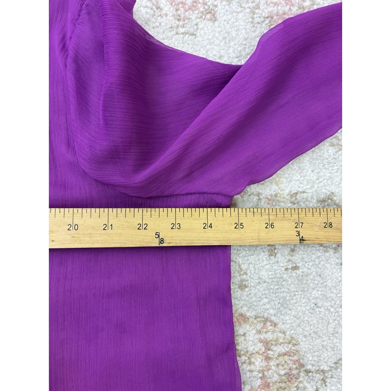 Denim 24/7 Purple Sheer Embroidered Sequin Asymmetric Tunic Blouse Top 16W 2PC