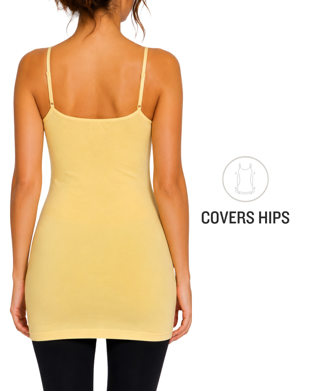 Women’s Cotton Camisole Tank Top Adjustable Strap Long Layering 1 and 4 Pack