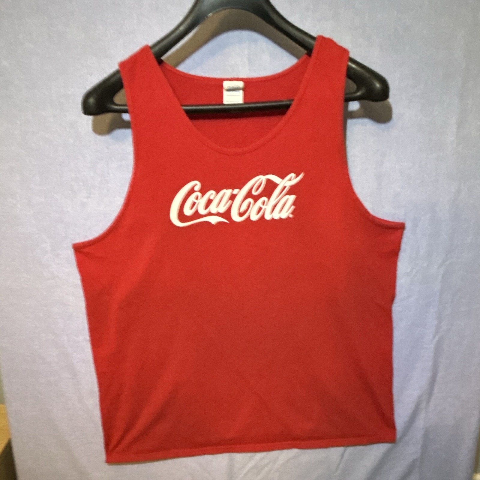 VTG Delta Coca-Cola Logo Red/White Sleeveless Tank Top Shirt Unisex Adults 2XL