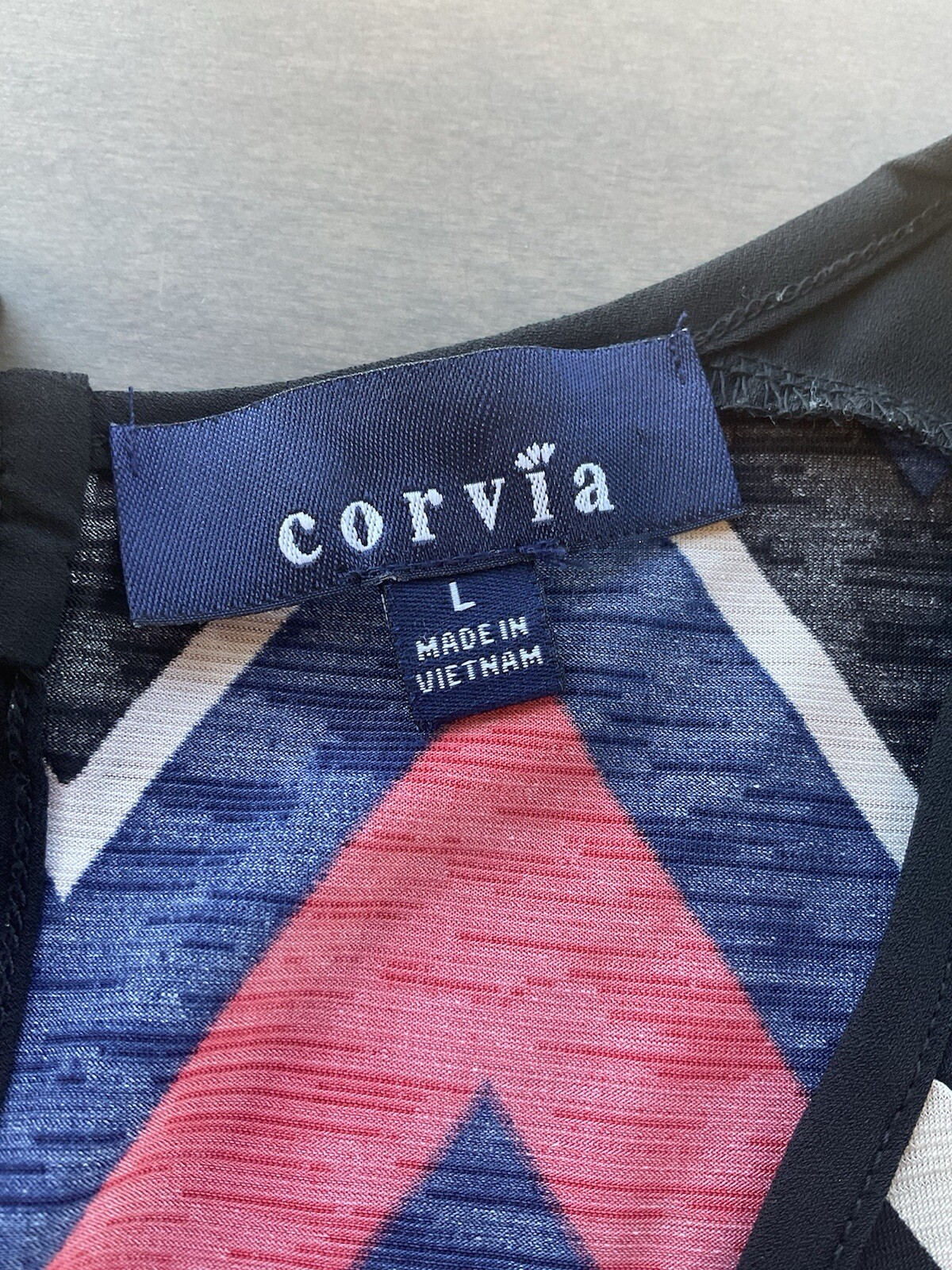 Corvia Womens Sleeveless Round Neck Tie Back Neck Blouse Size L
