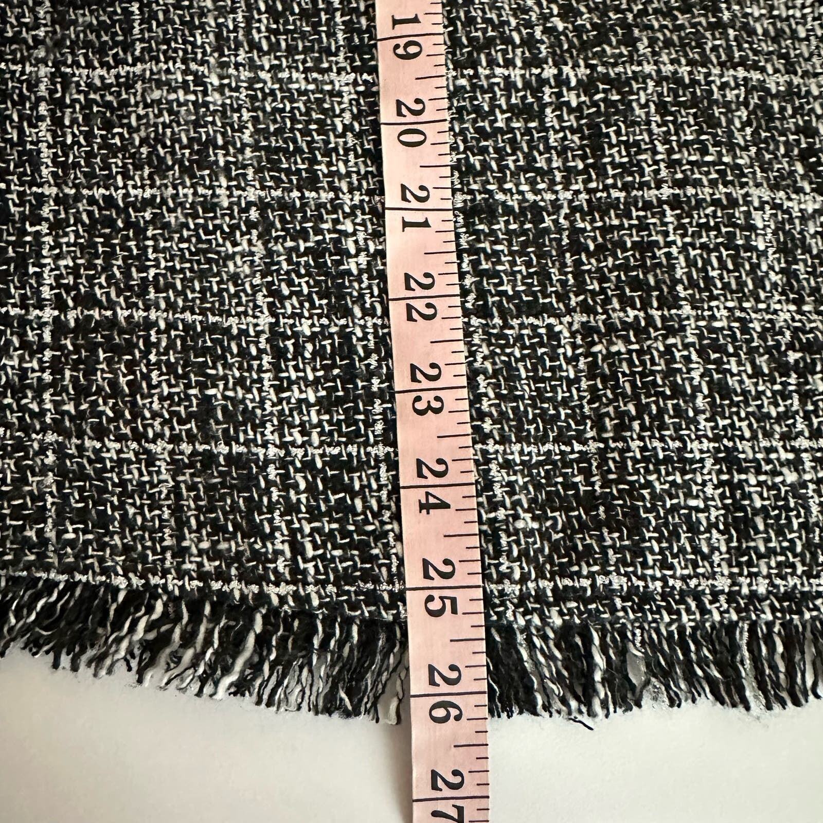 Jade Melody Tam Gray Tweed Fringe Top Size Medium