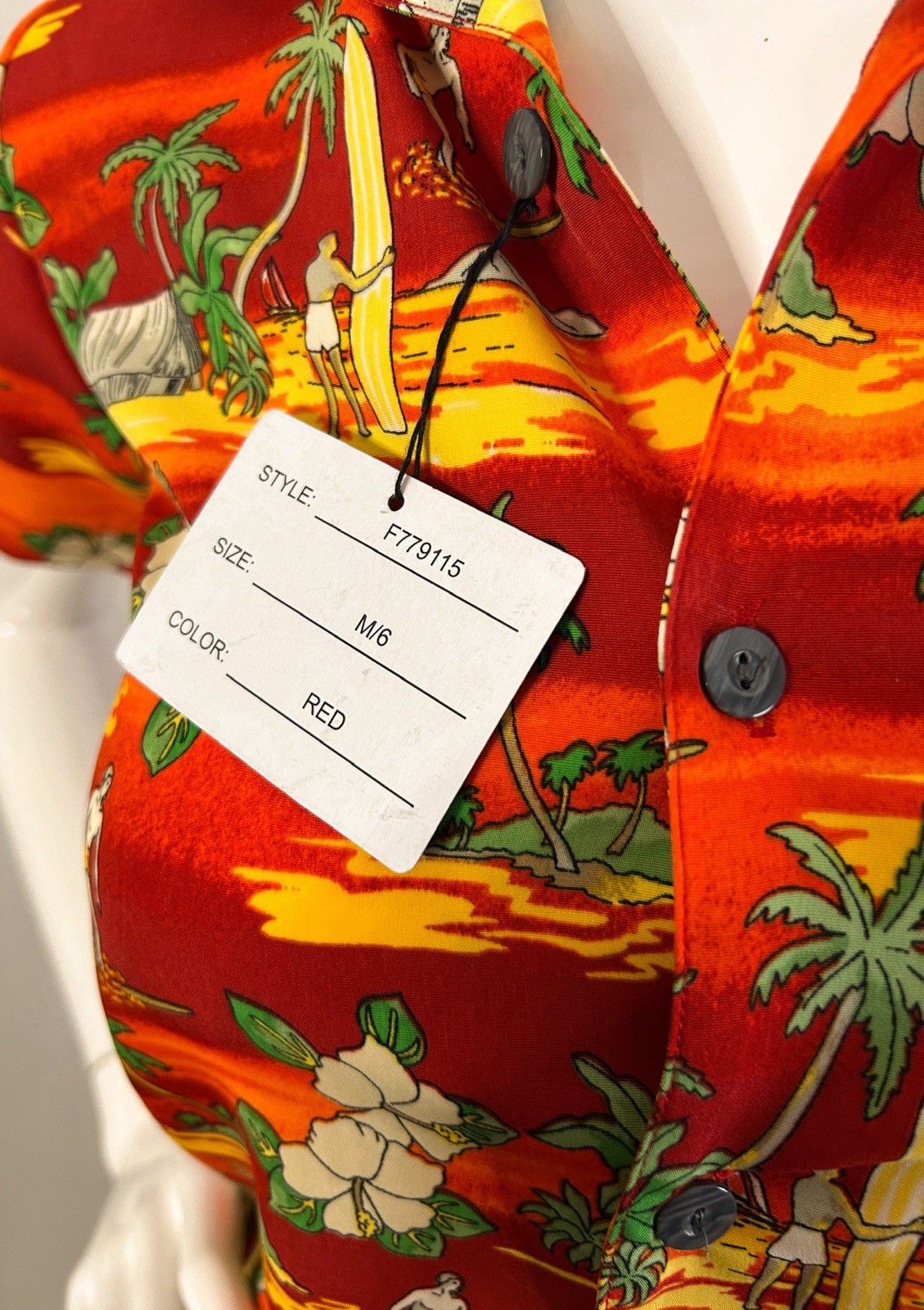VTG Hawaiian Y2K Babydoll Surfing Baby Tee XS Kidcore Bobby Jack Style Beach NEW