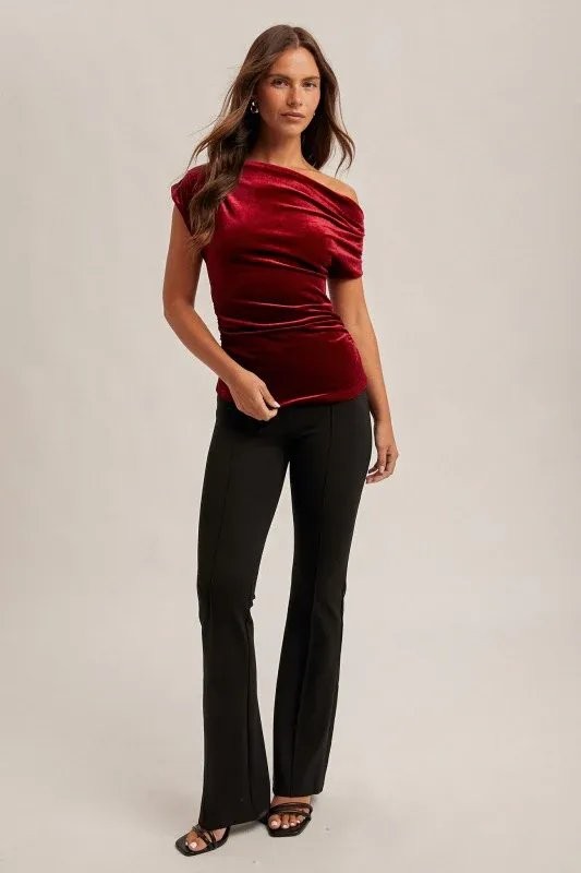 Women Apart Shirt Burgundy Velvet 40 / L / 48