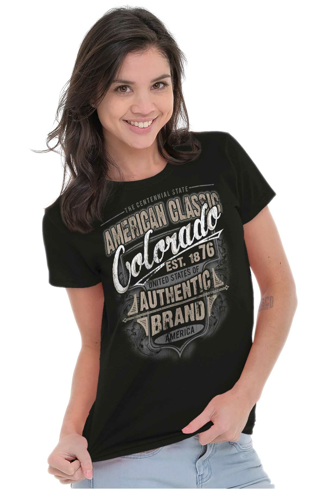 Colorado American Souvenir Country CO USA Womens Short Sleeve Ladies T Shirt