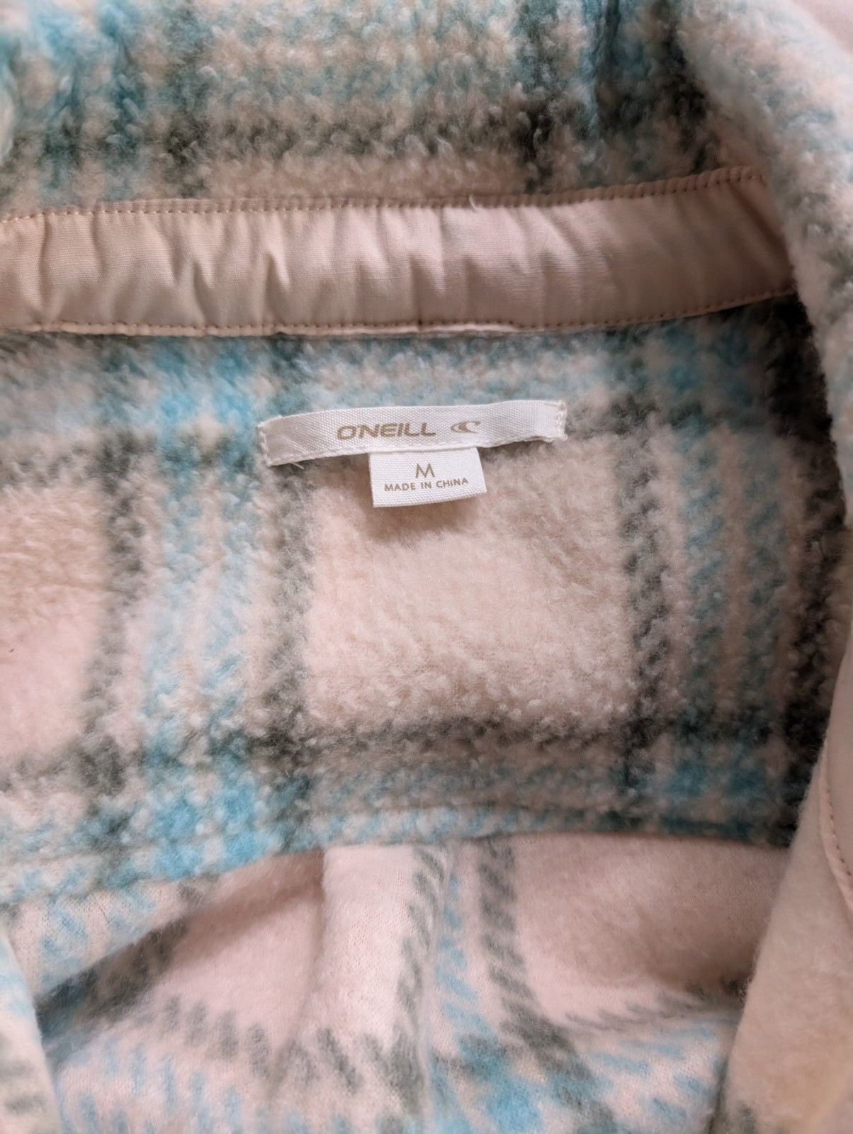 O’Neill Zuma High Pile Superfleece Button Up Oversized Shirt Nile Blue NWT Women