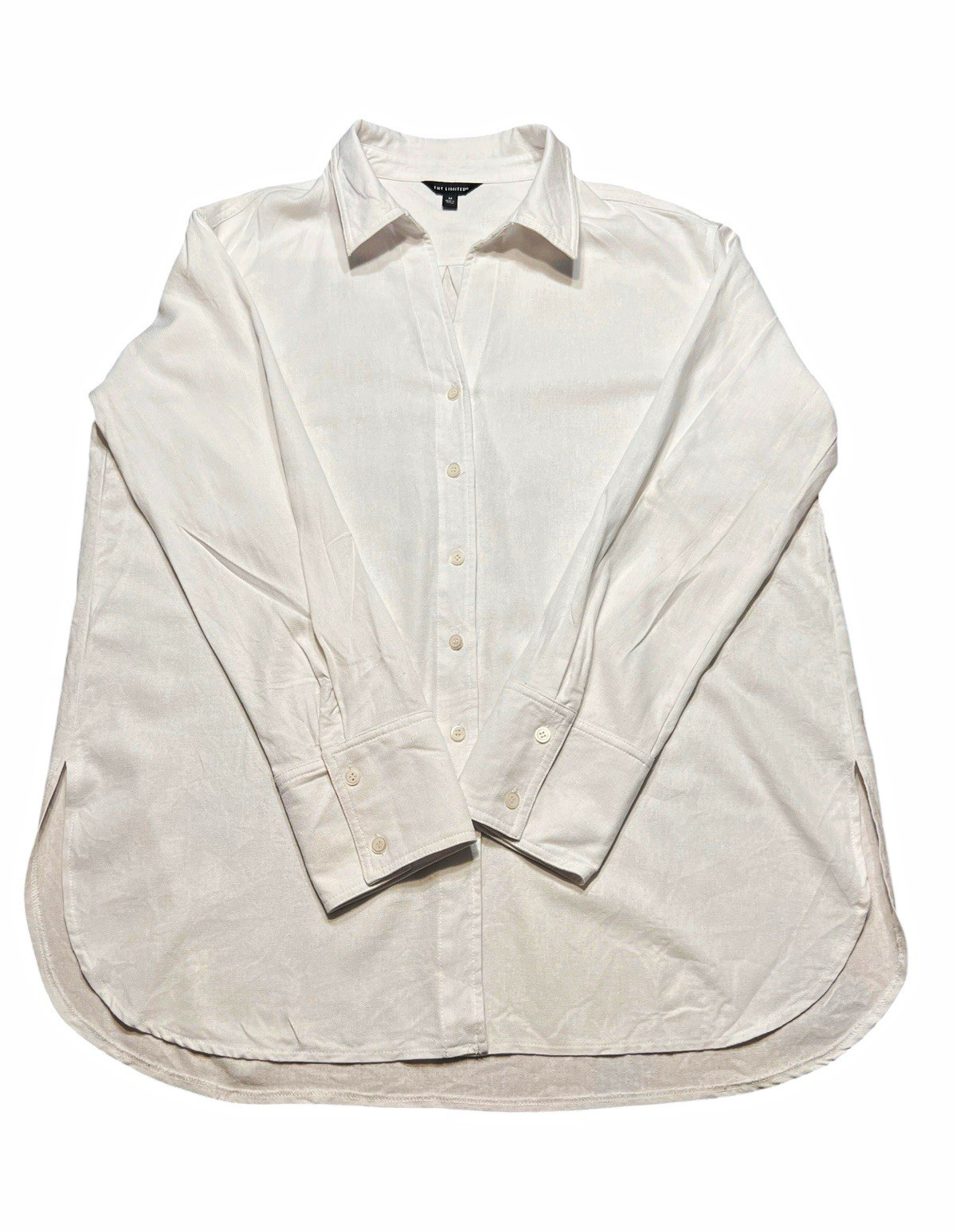 The Limited Women’s White Button Front Blouse Long Sleeve Size M