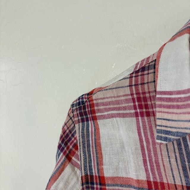 Rails Shirt Womens XS White Peach Fuchsia Plaid Charli Linen Blend Button Down