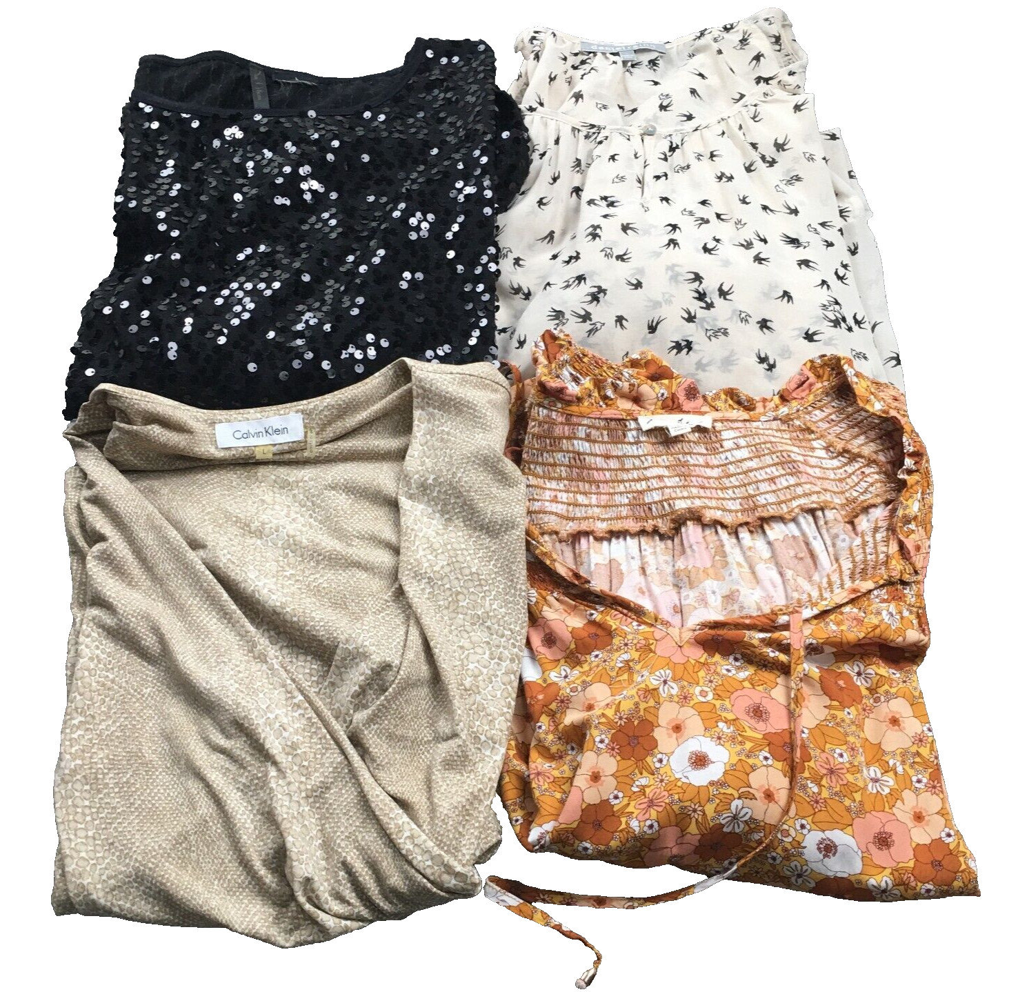 Lot of 4 Nue Options Calvin Klein Jane & Delancey & Dan Rainn Womens Tops Sz L