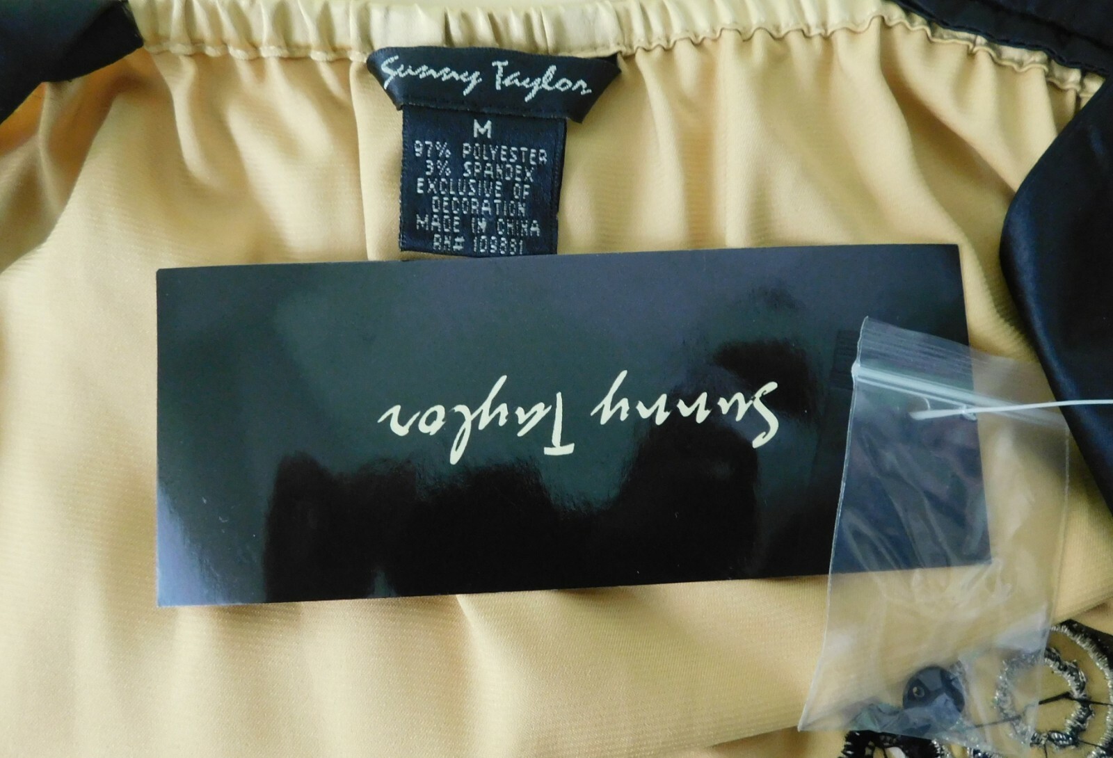 Sunny Taylor Women Shirt, Size M, Gold, 97% Polyester, 3% Spandex