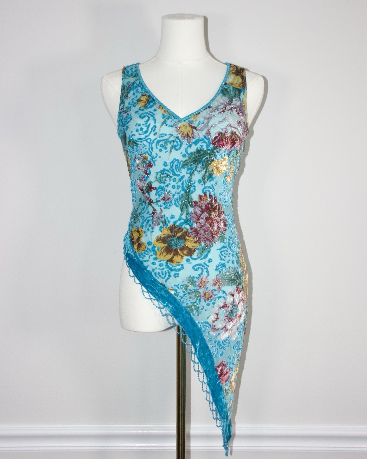 Vintage Cache Silk Blend Top 90s Floral VTG