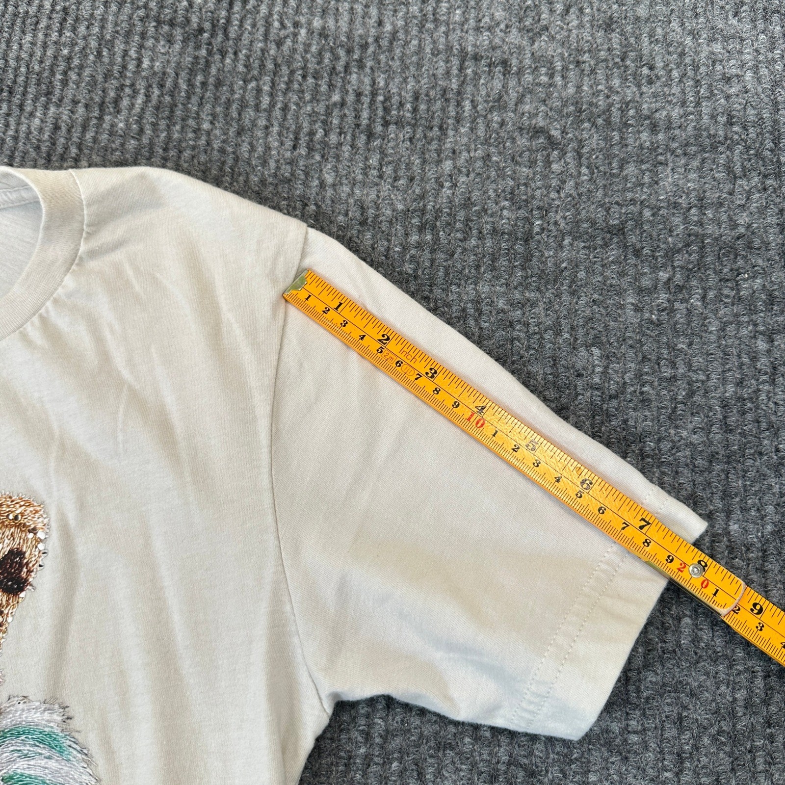 Bella + Canvas Nutcracker Graphic Tee Small Beige Leopard Sequin Patch