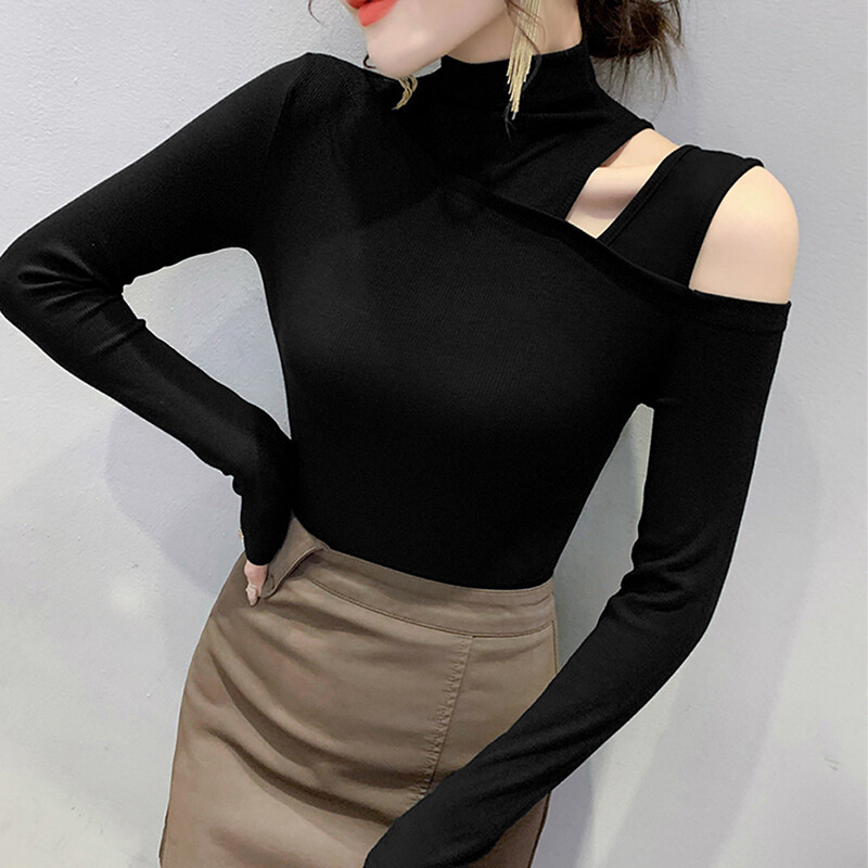 Elegant Womens Slim Tops Blouses Off Shoulder T-Shirts Party Business Sexy Shirt