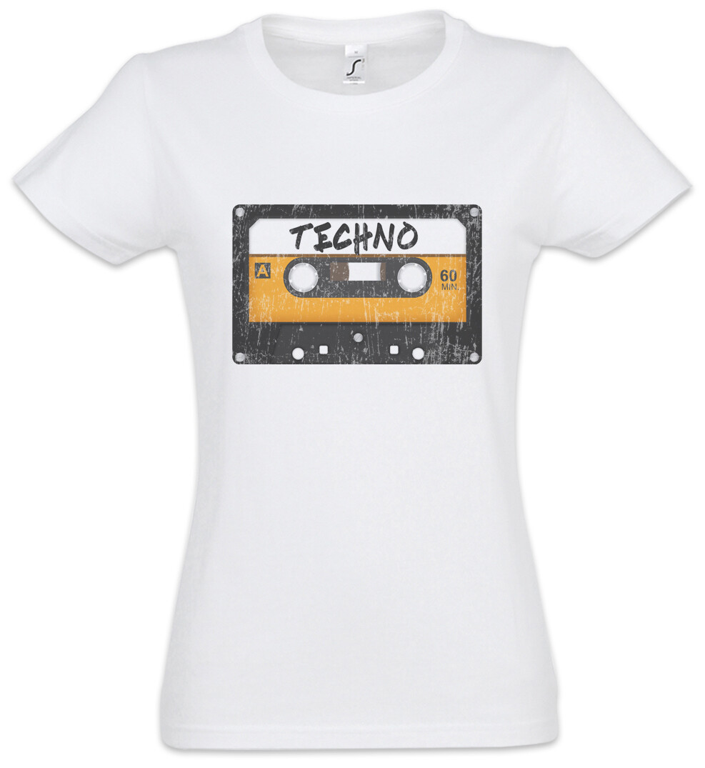 Tape Techno Women T-Shirt Cassette MC DJ Audio Wave Electro Synthesizer Music