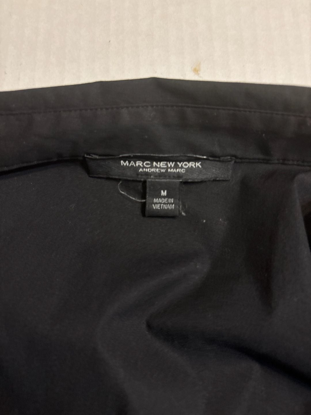 Marc New York Andrew Marc Black Puff Sleeve Button Down Blouse