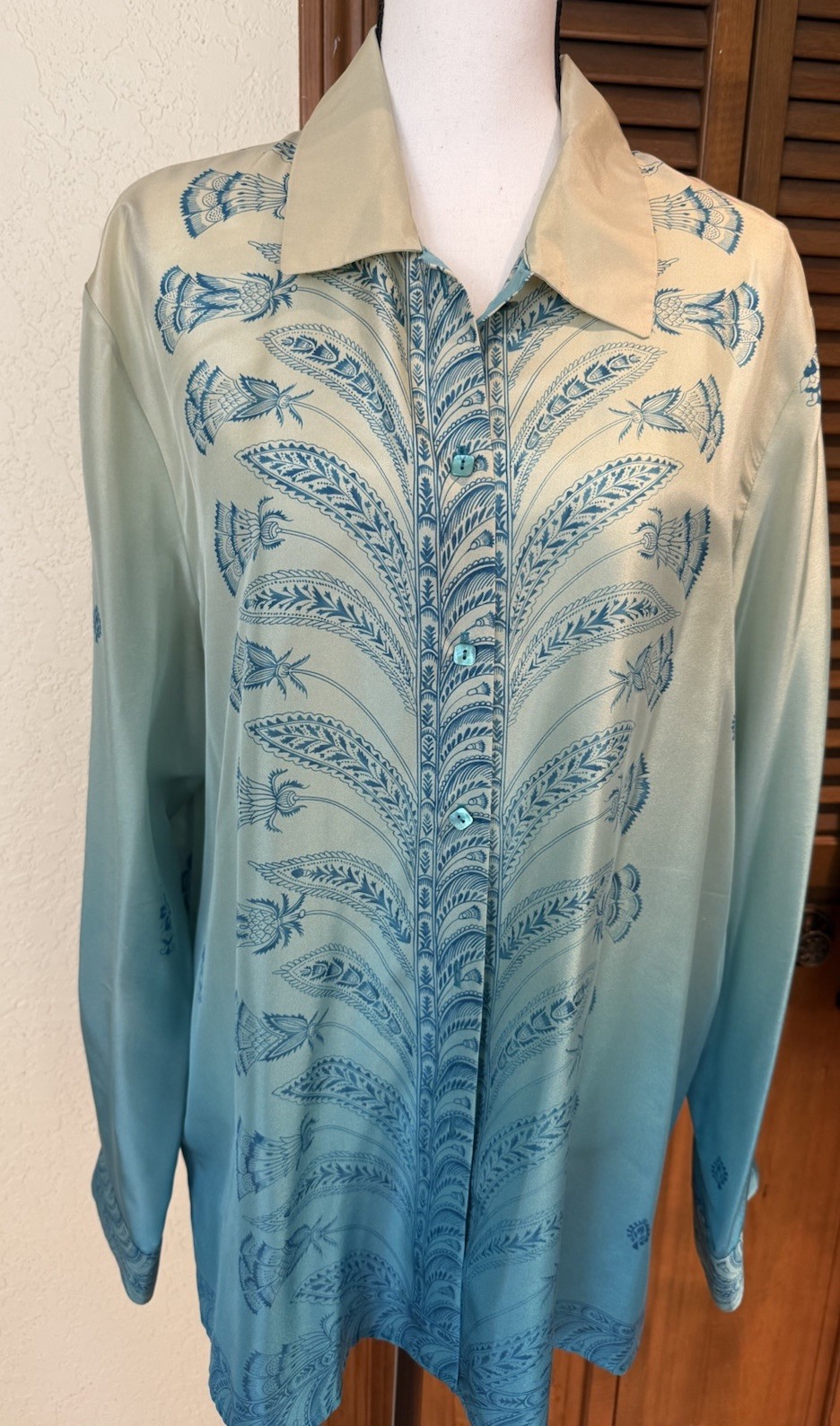 Doncaster Silk Blouse Shirt Button Front LS Collar Sz18 Women’s EUC