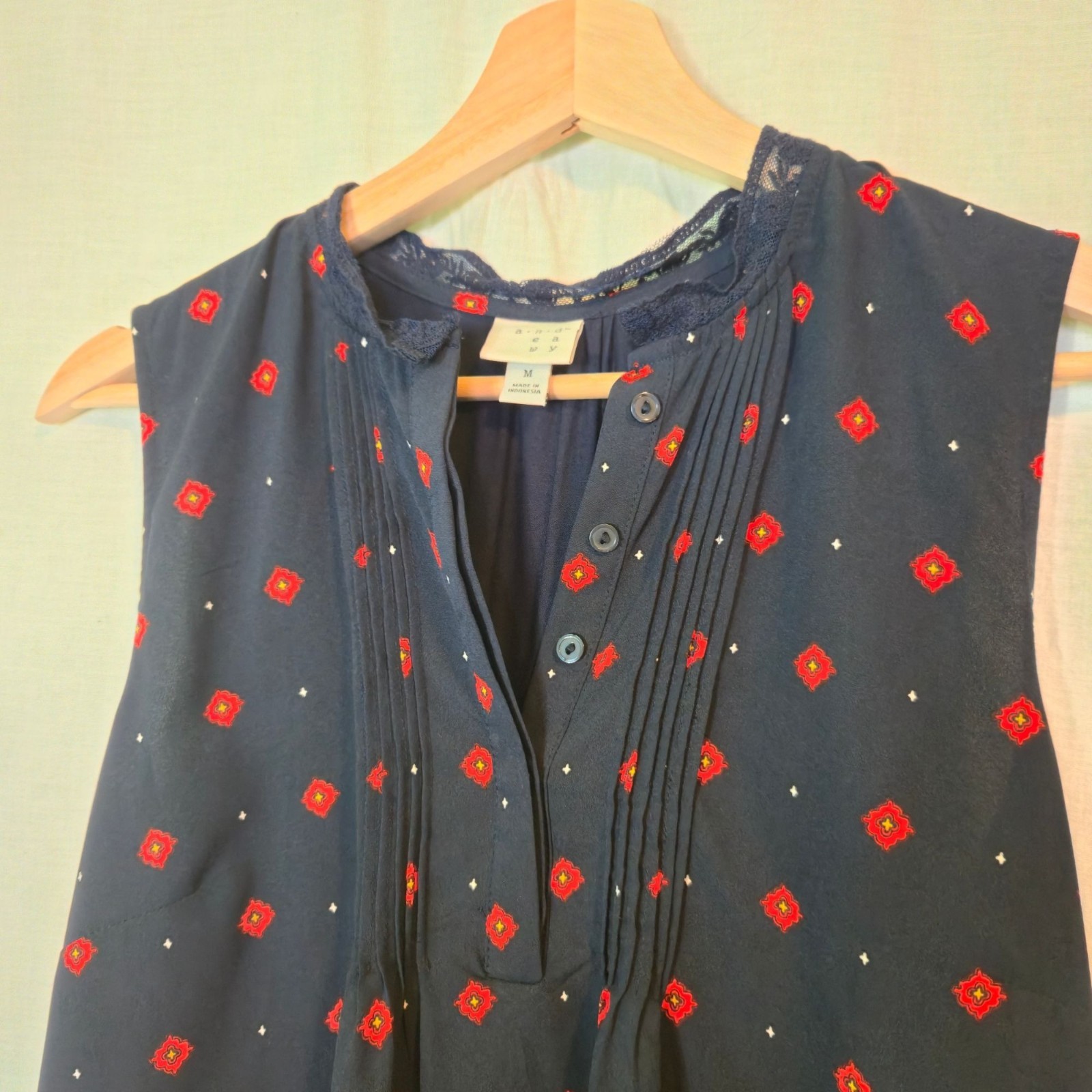 A New Day blouse womens Medium blue sleeveless Business Casual