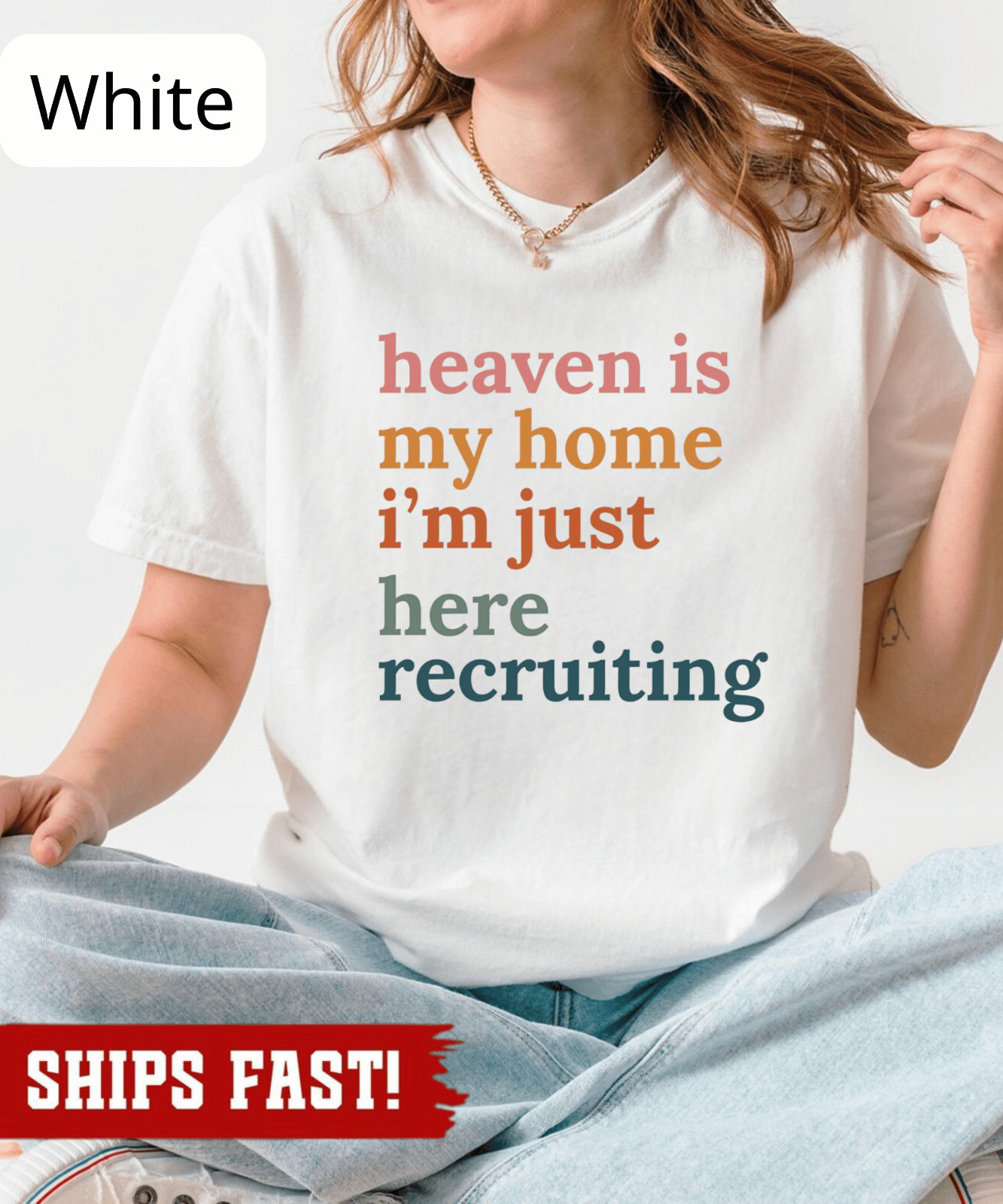 Heaven Is My Home I’m Just Here Recruiting T-Shirt, Patriotic Christian Shirt, F