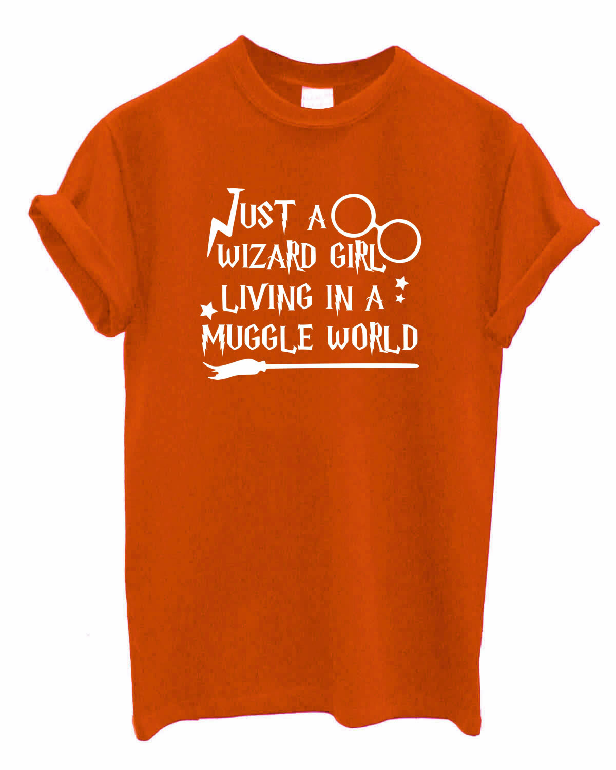 Just a wizard girl in a muggle world print Tshirt Fan art wizard Wizardry Top