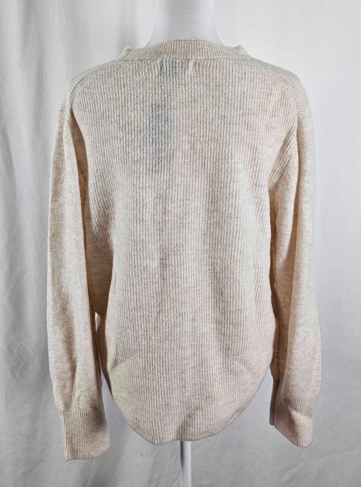 New Banana Republic Womens Pullover Top Ivory Wool Nylon Spandex XL