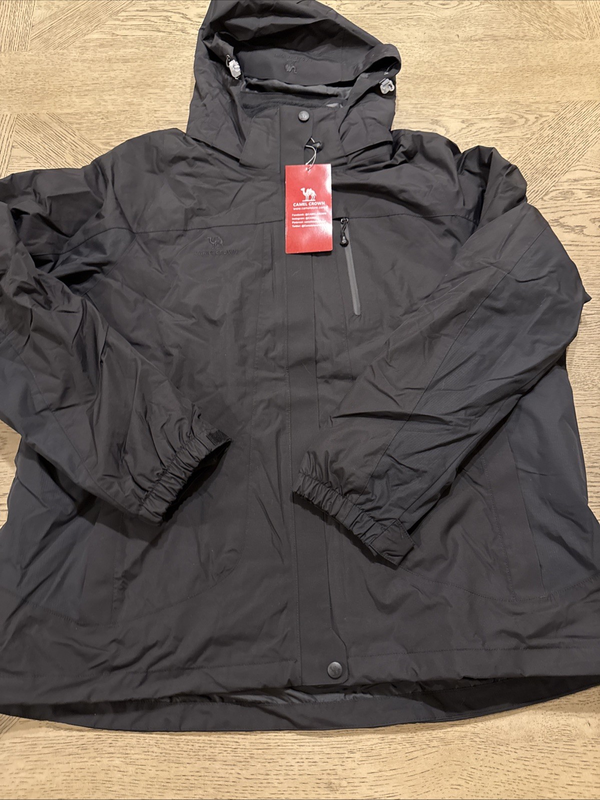 Camel Crown Womens Waterproof Ski Jacket Thicken Winter Snow Sz: XXL Black