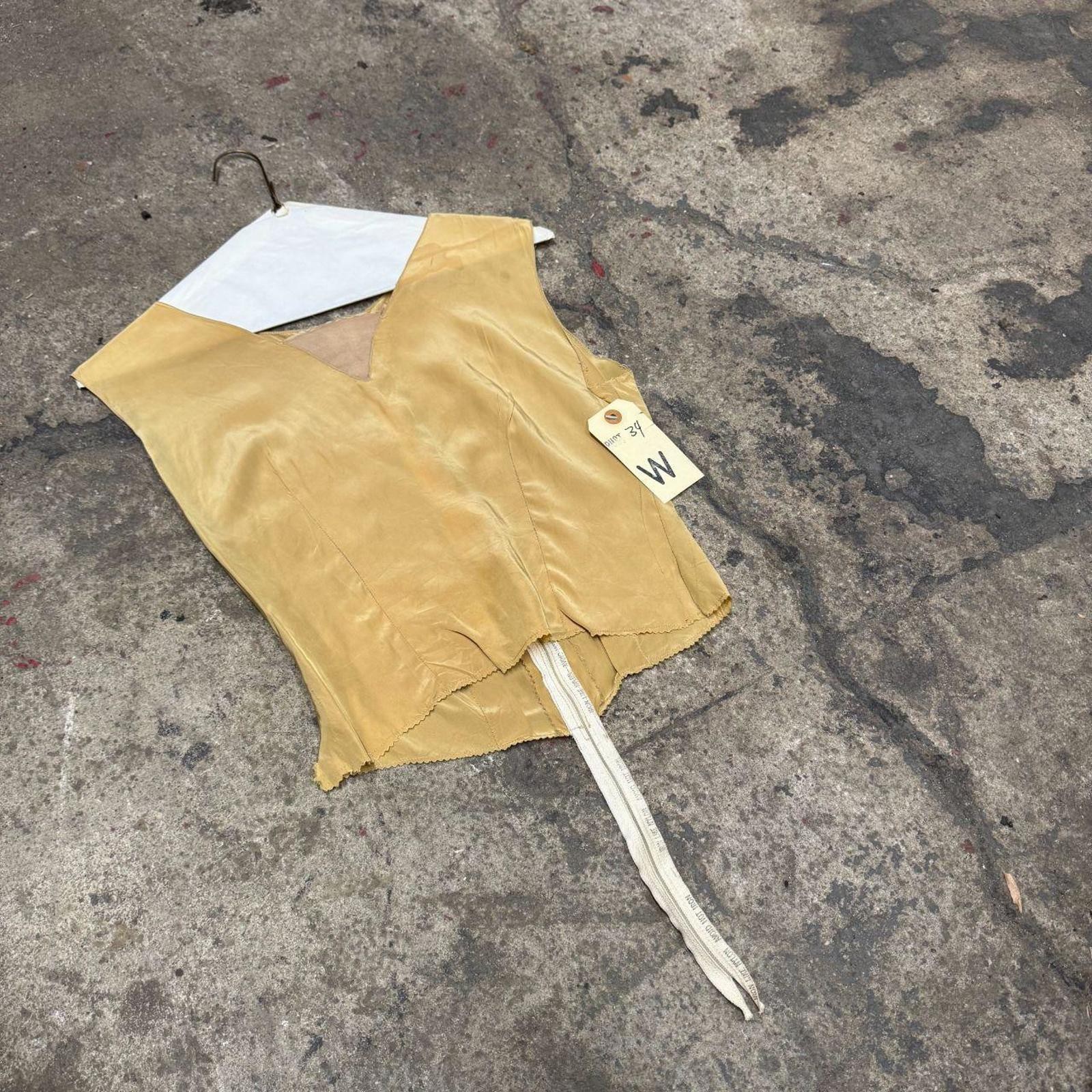 Gold Silk 20s 30s Style Bodice Vintage Film Costume