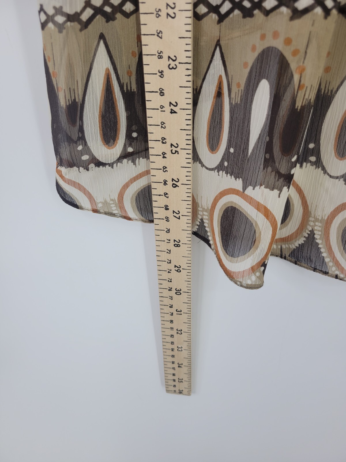 BCBGeneration Top Womens Small Brown Southwestern Print Contrast Trim Boho