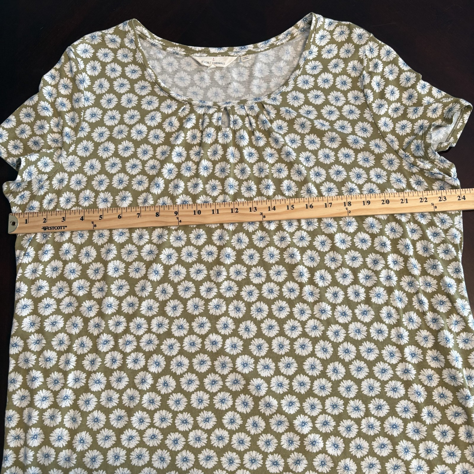 Seasalt Cornwall Bamboo Cotton Blend Floral Appletree Top Size 22 Boho Cottage
