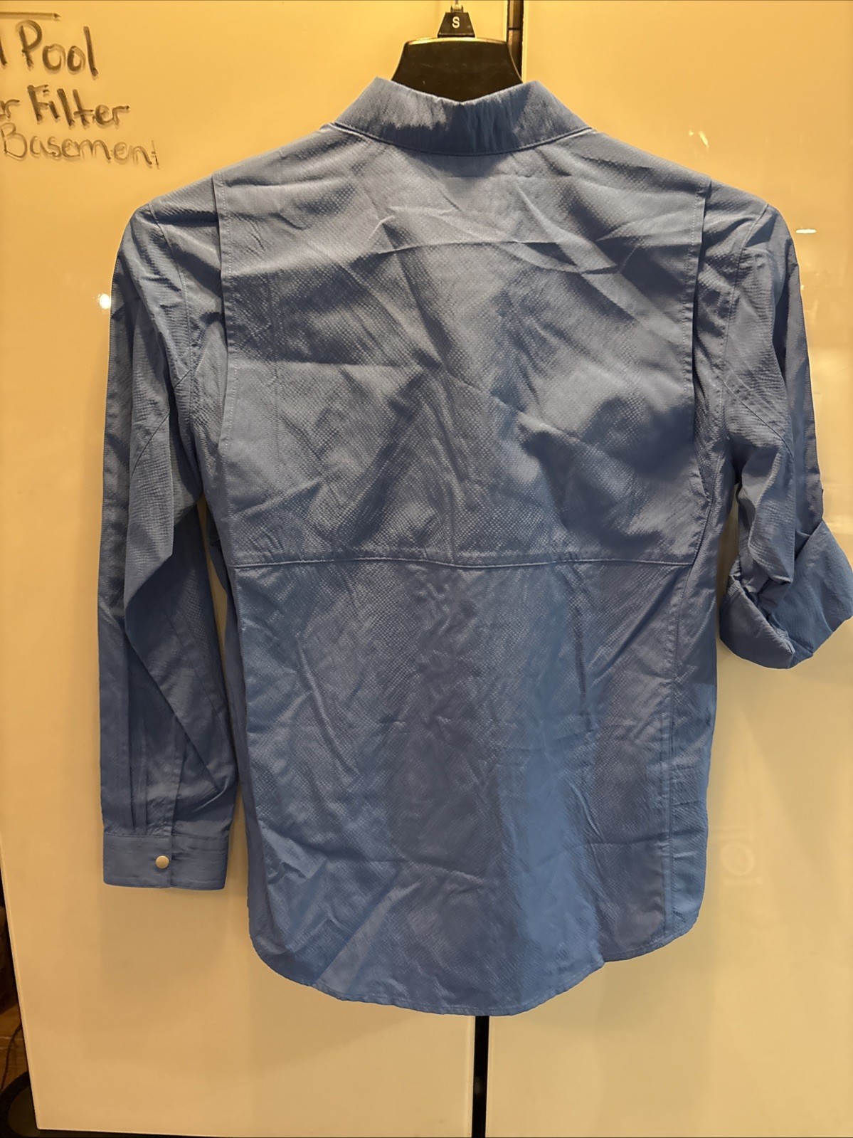 New Eddie Bauer Womens Top Blue Guide UPF 2.0 Long Sleeve Button Down Size Sm