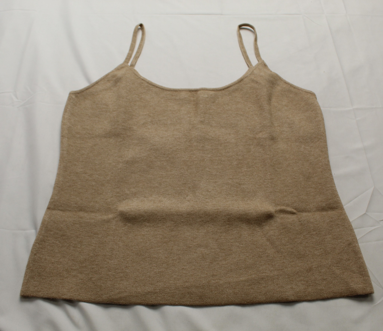 Just Fab Women’s Soft Knit Pullover Sweater Cami Top DM9 Taupe Size XL NWT
