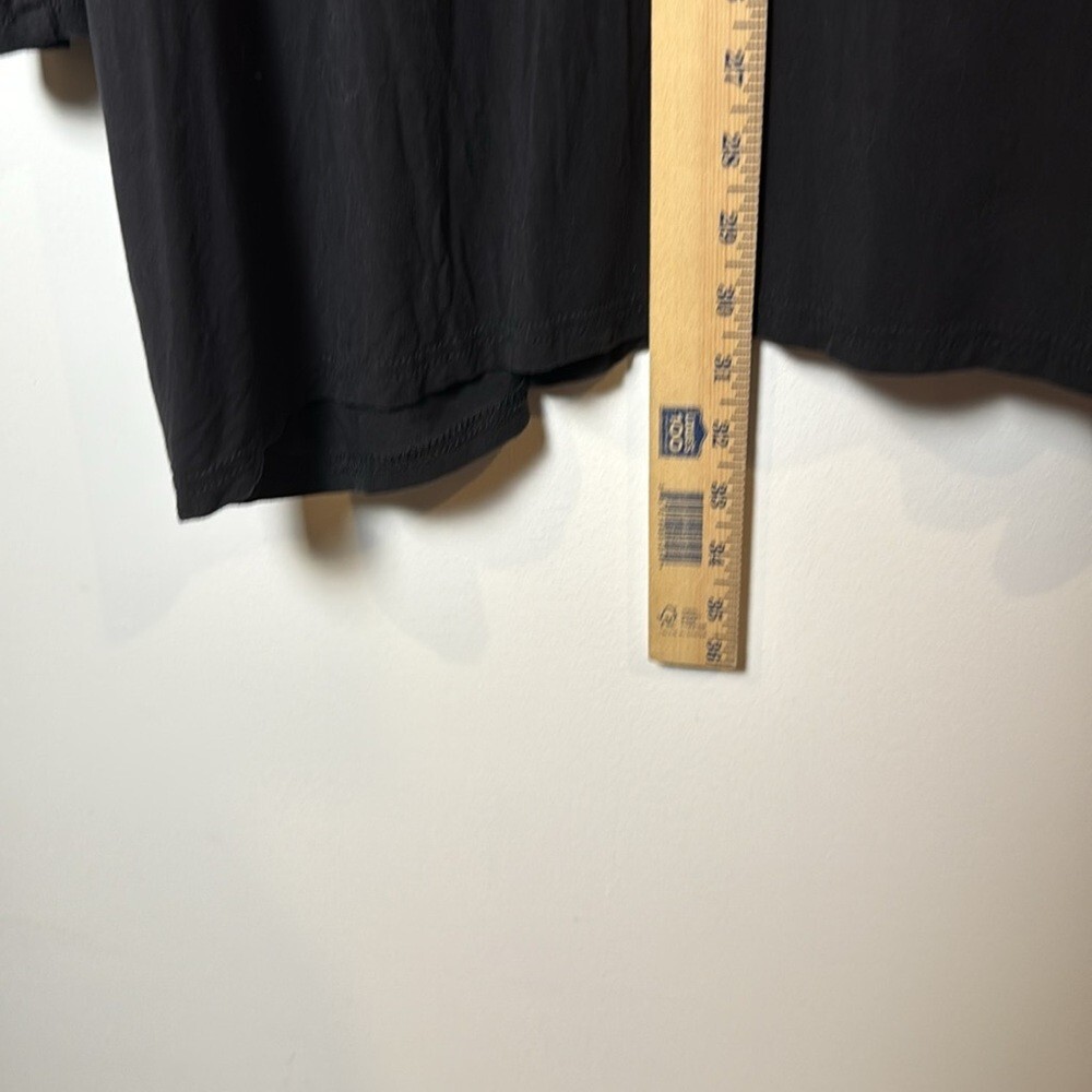Piko Solid Black Long Sleeve Scoop Neck Loose Fit Stretch Bamboo Womens