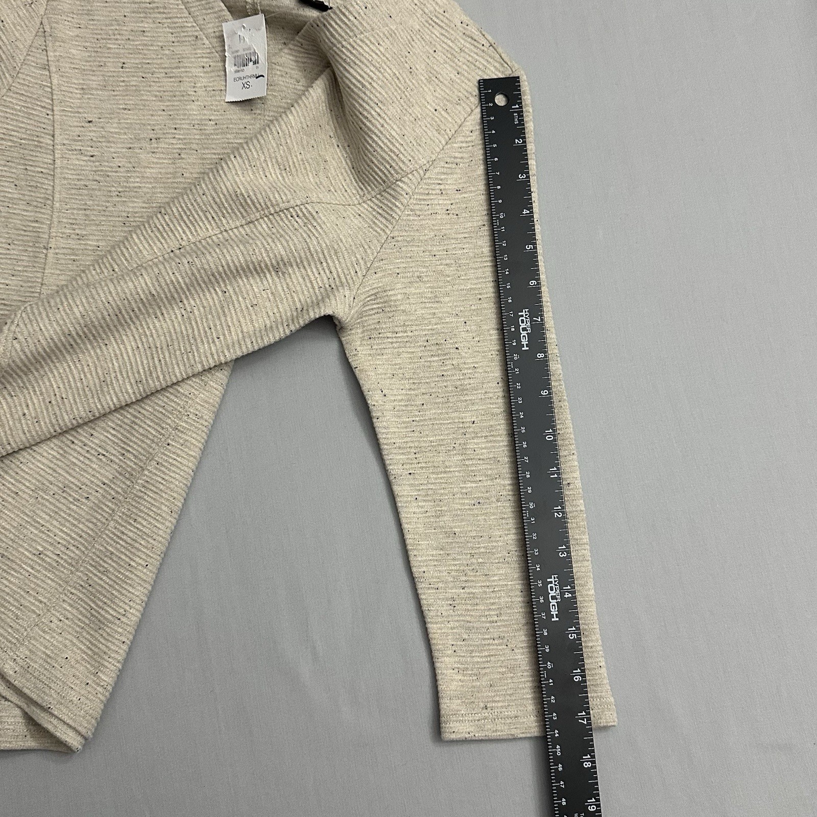 J Jill Top Womens XS Beige Speckled VNeck Pullover Poly Cotton Knit Sweater Tan