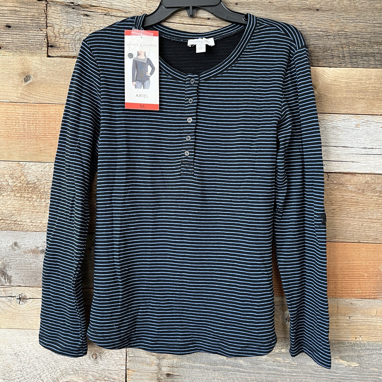 Vintage America Womens Striped Shirt Top