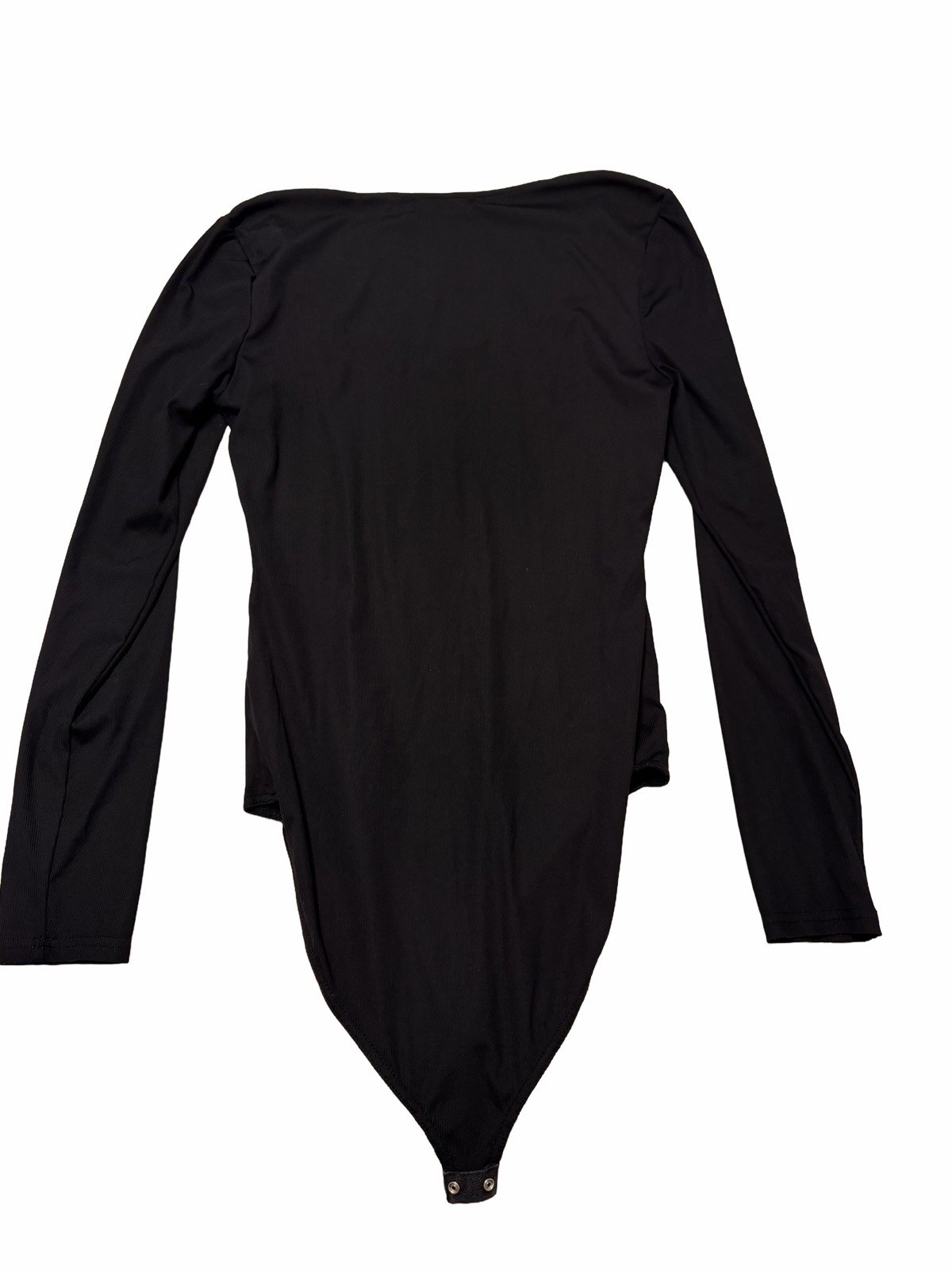 The Post Women’s Black Long Sleeve Bodysuit One Piece, Stretch, L Regular Chic