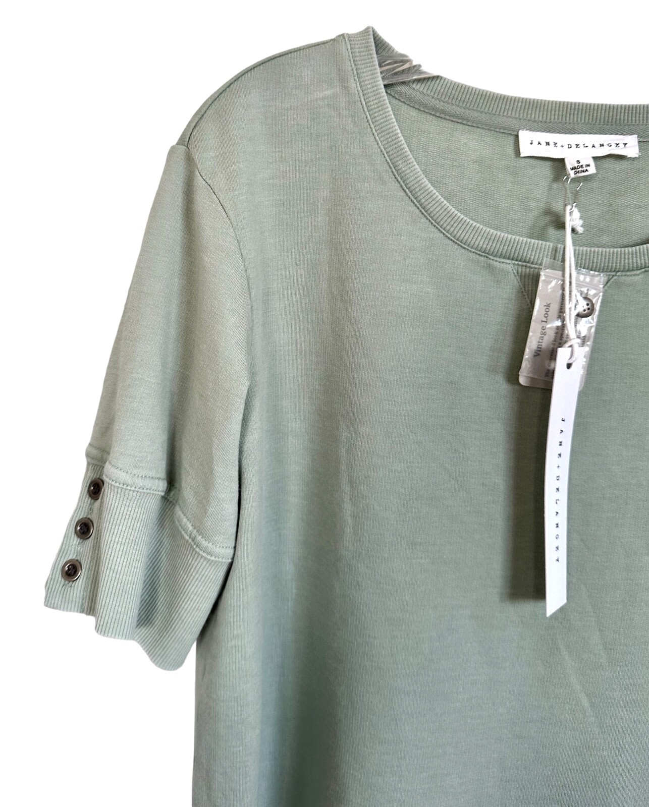Jane and Delancey Women’s Vintage Look Blouse Top Cotton Blend Size S Sage