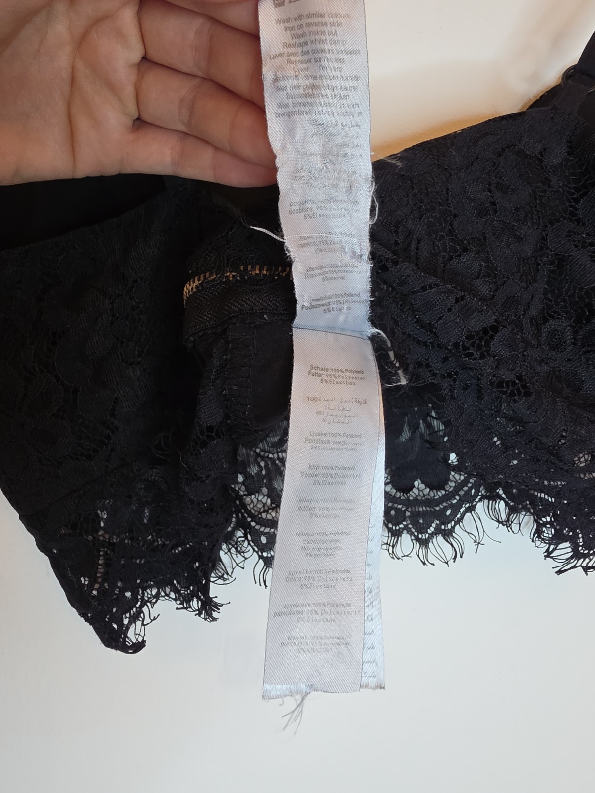 Black Sexy Lace Crop Wrap Eyelash Bralet Bralette Top Shirt Lingerie Size 10 UK