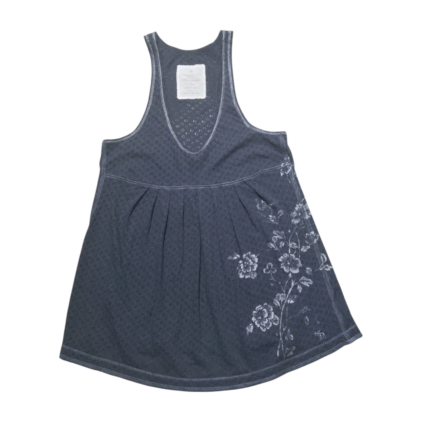 VTG Abercrombie Babydoll Y2K Flowy Lightweight Eyelet Fabric Tank Top Floral XS
