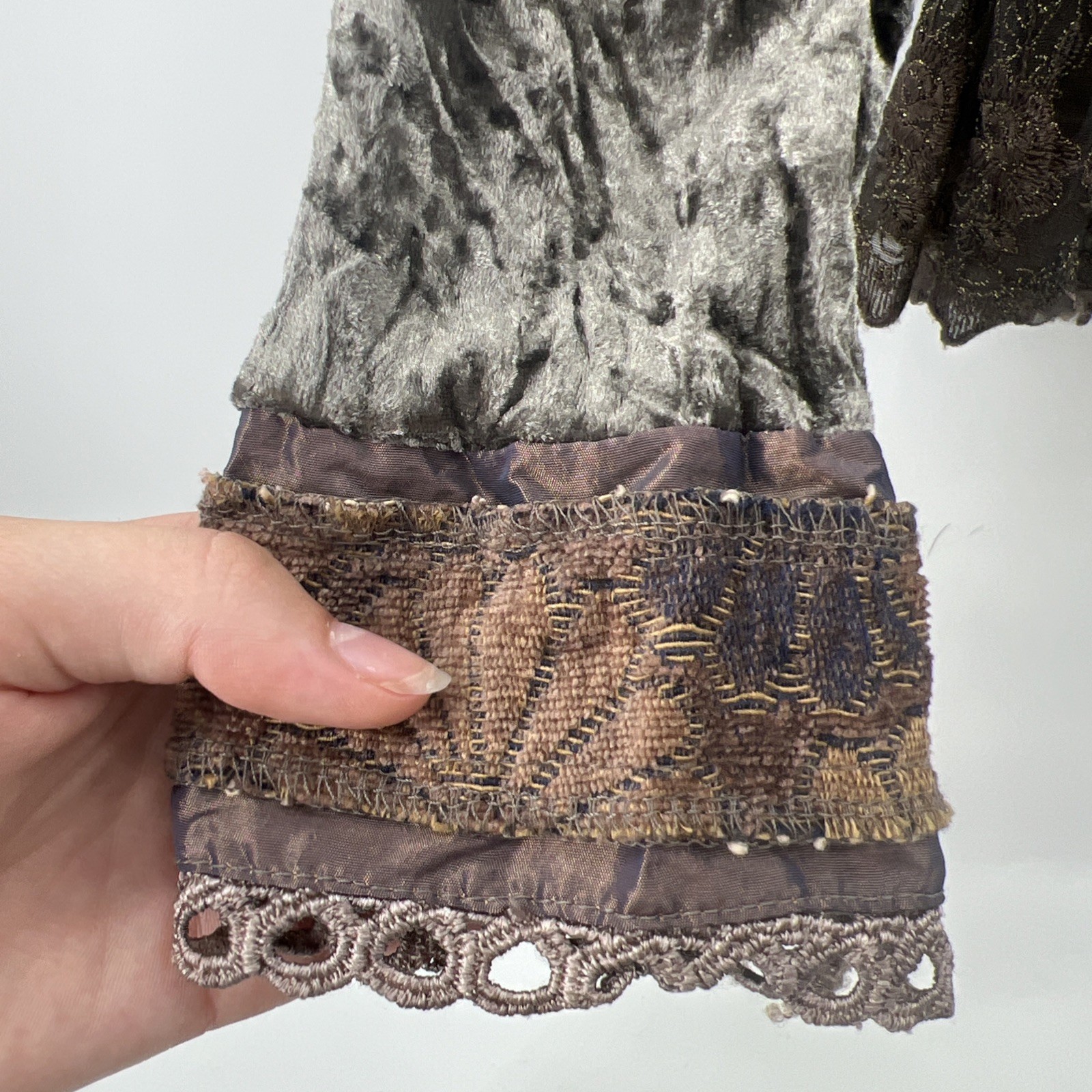 hazelhazelhazel Anthropologie Bolero M Whimsigoth Burnout Velvet Tapestry RARE!
