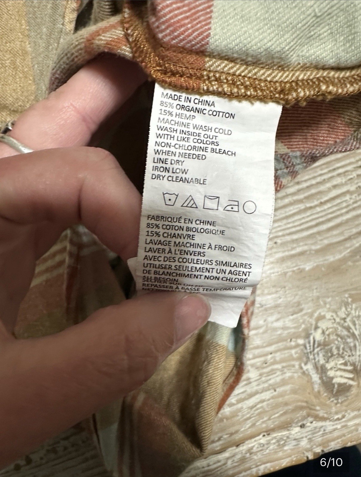 PrAna Dante Women’s Flannel Popover Organic Cotton / Hemp Blend Sz S Rust Plaid