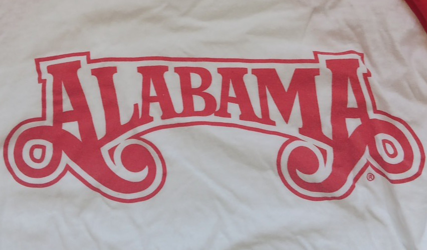 Alabama Tultex Womens XL White Raglan Ringer Long Sleeve T Shirt Band