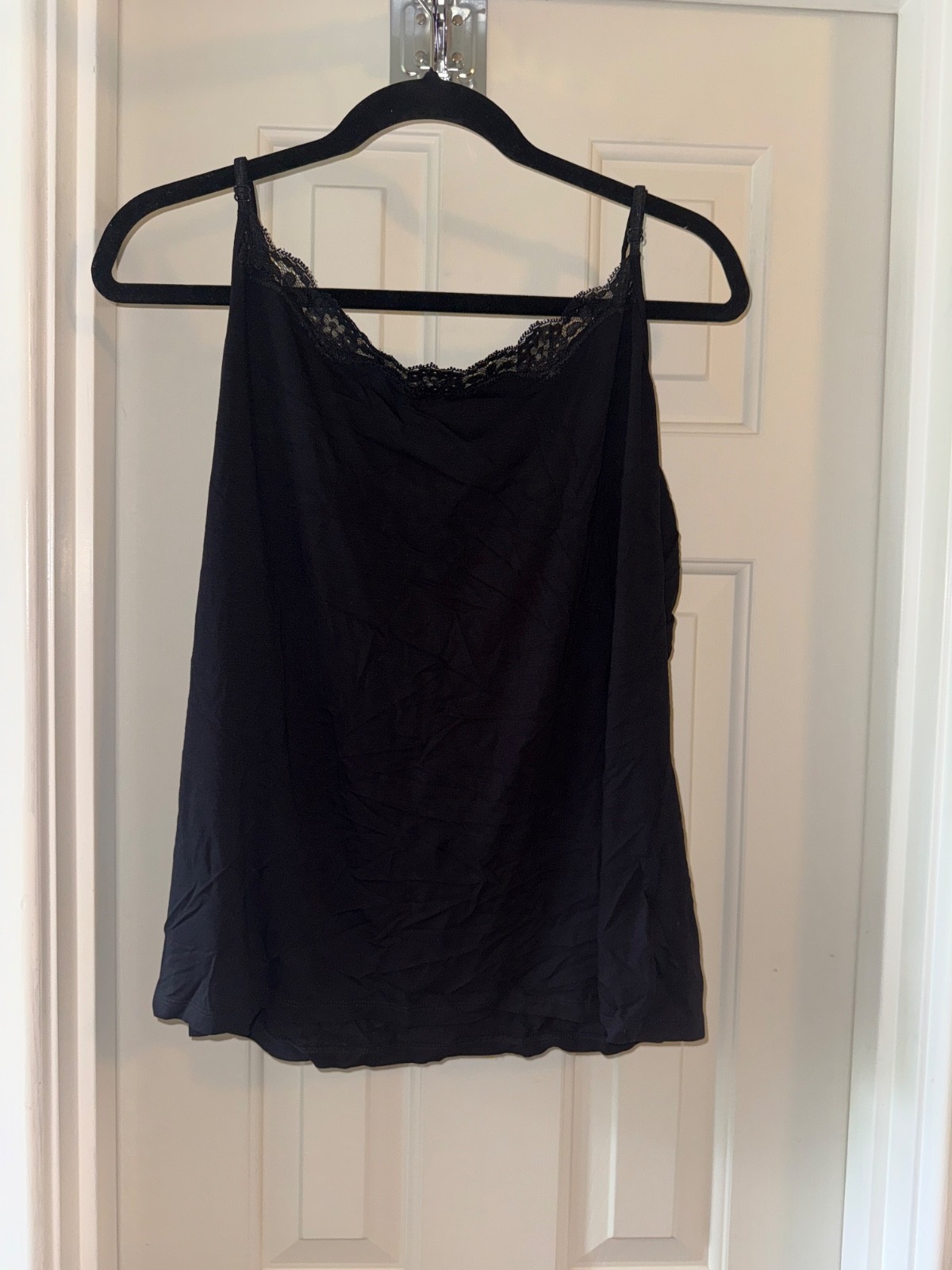 MOTTO Knit Lace Trimmed Camisole BLACK sz 1X