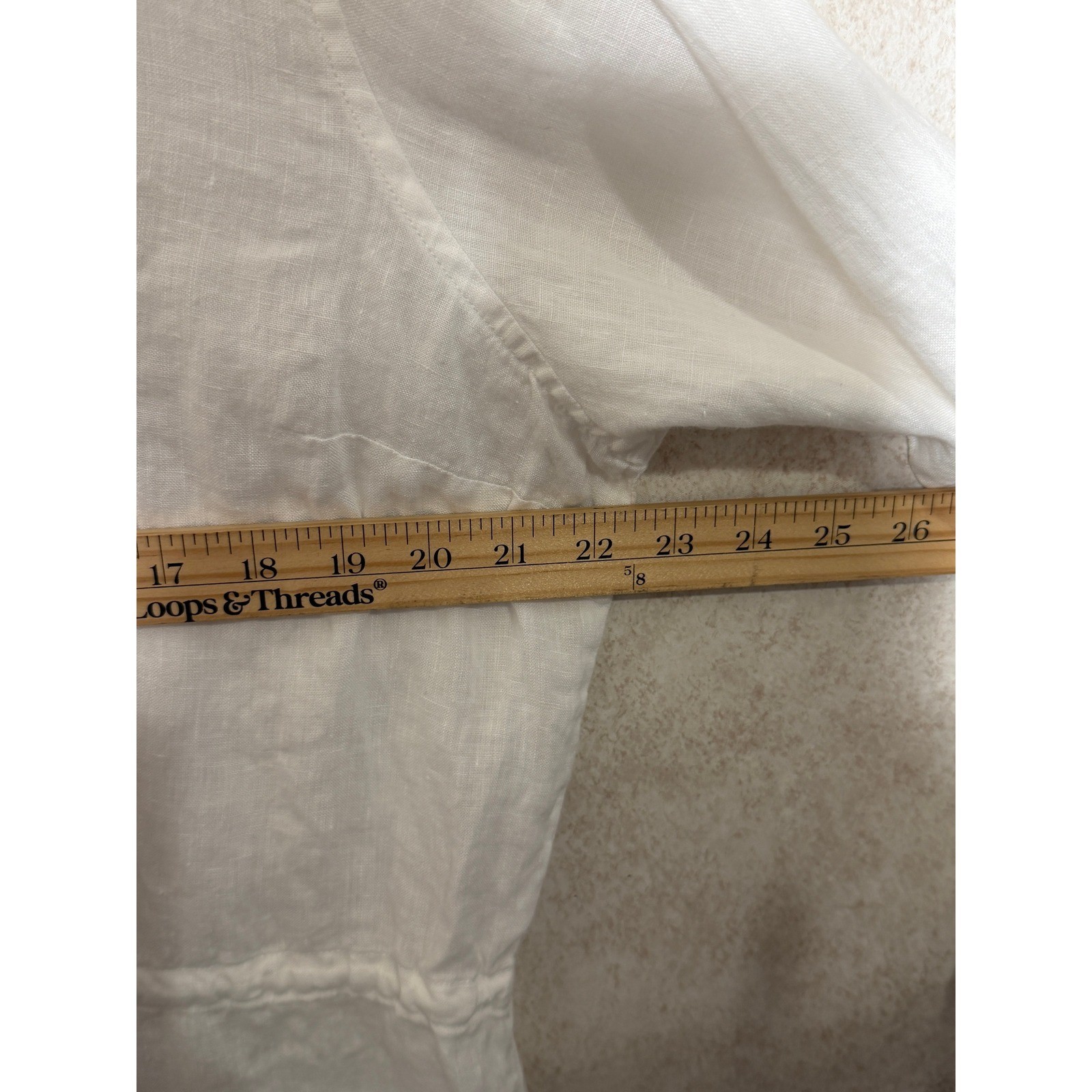 LL Bean Linen Drawstring Shirt Tunic White Size L Button Up Vacation Resortwear