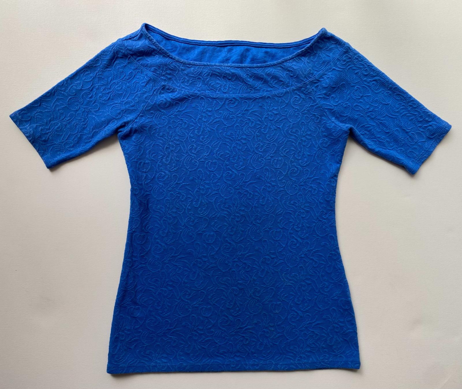New York & Company Sapphire-Blue Elegant Dressy Lace Top Womens XSmall
