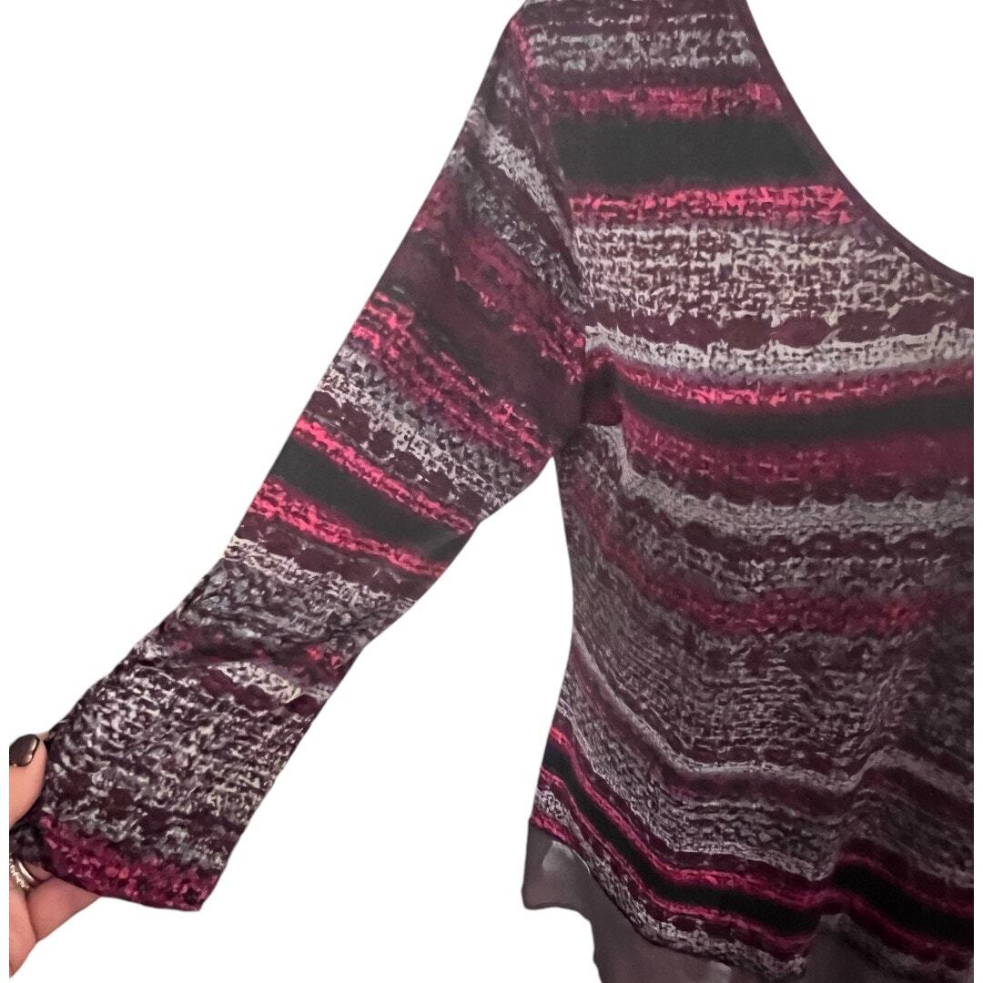 1 Piece, Medium Layered Look Top w/ 3/4 Sleeves, Scoop V Neck, New Directions