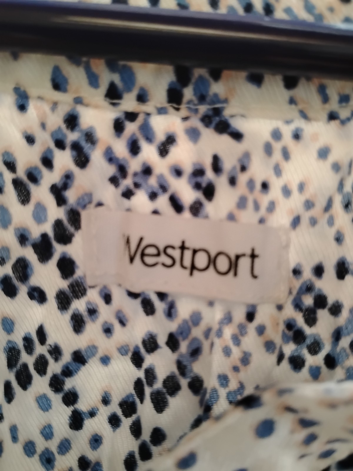 Westport Women’s 2X Sleeveless Top Tank Blue/White, Stretch, V-Neck, Crisscross