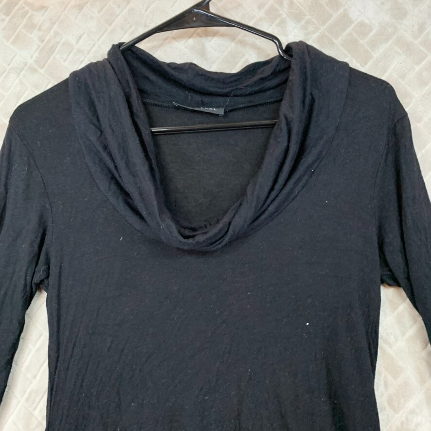 Linda Leal Womens M Tunic Top Black Long Sleeve Whimsy Goth Dark Fairy Slouchy