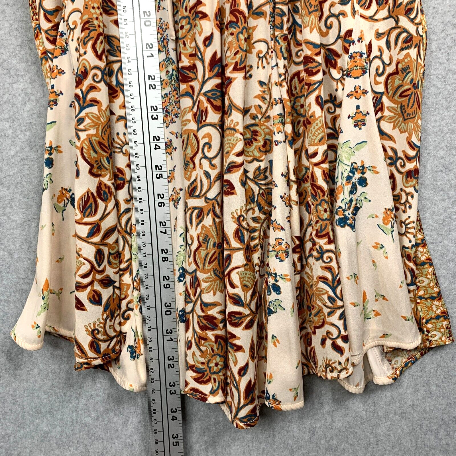 Free People Tunic M Floral Stevie Flowy Pleating Tie Back Mini Dress Festival