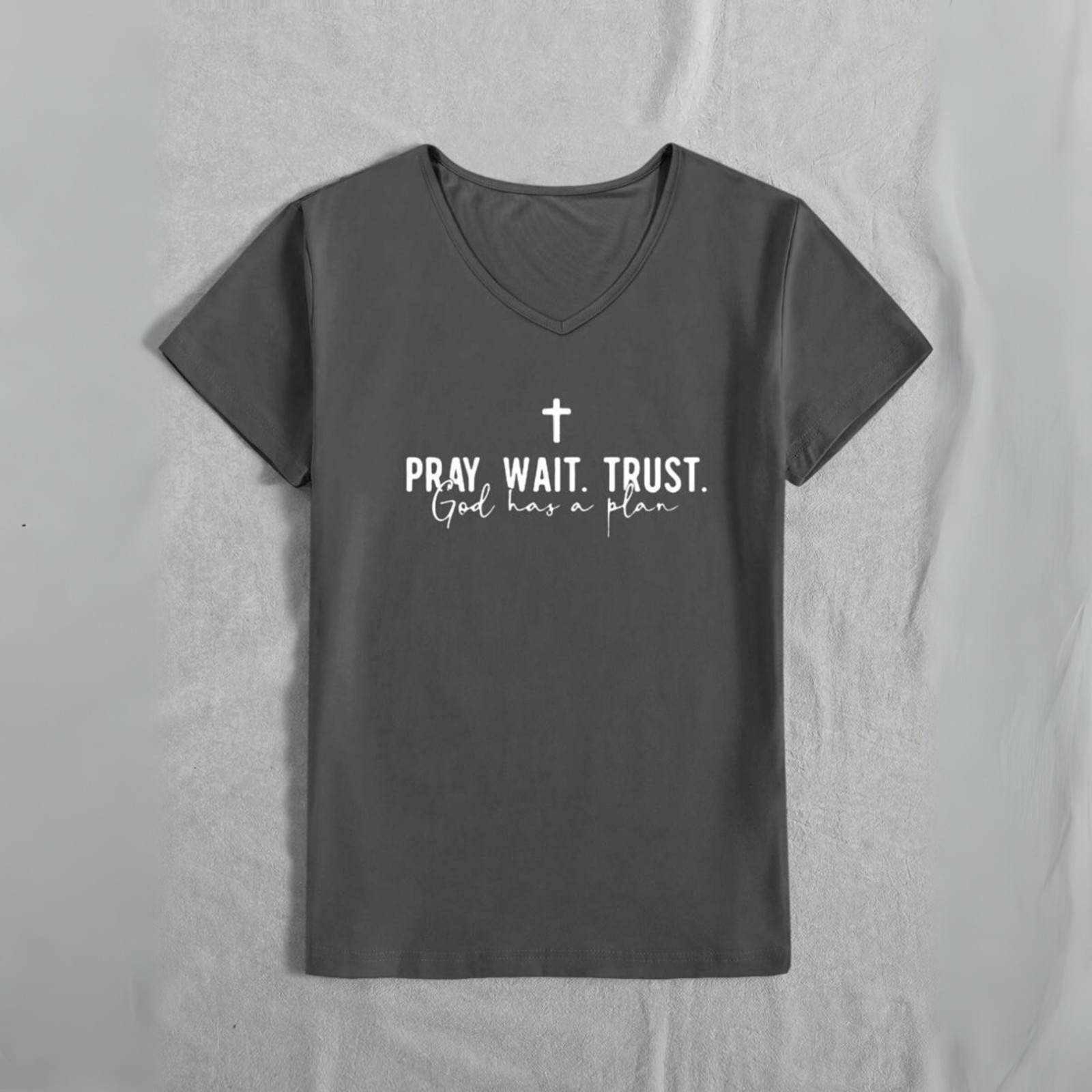 Short Sleeve V-Neck T-Shirt Graphic Casual Everyday Outdoor Wear Shirt for Women