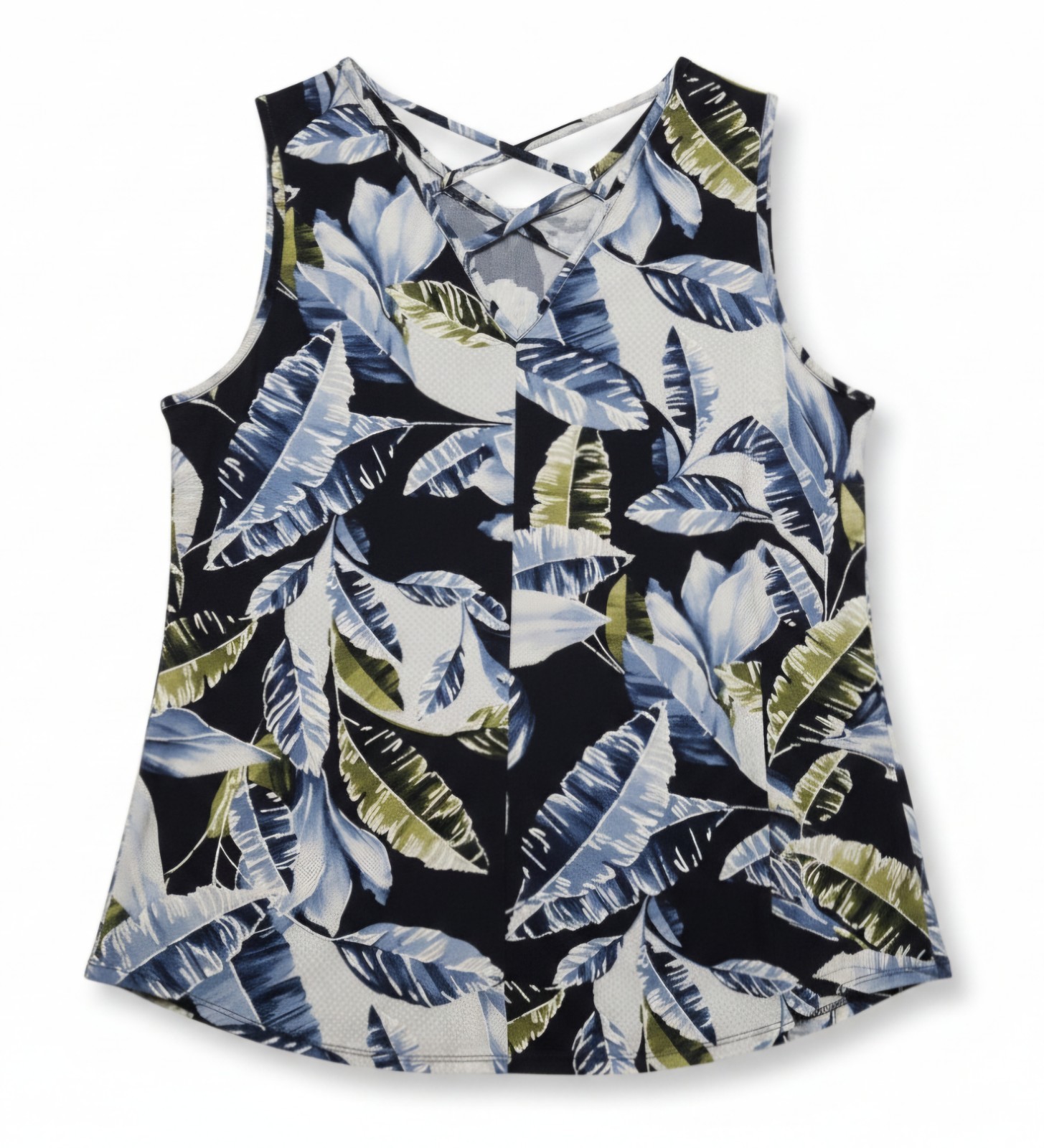 AMANA Women’s Sleeveless Tank Top Criss Cross Straps in Back Size L